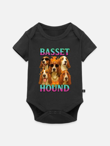 Basset - Baby Premium Kurzarmbody - Schwarz