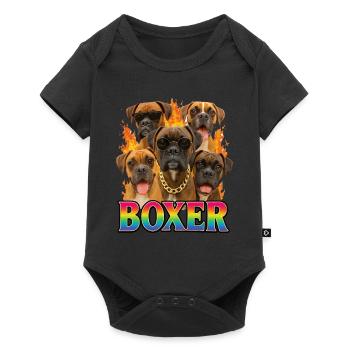 Boxer - Baby Premium Kurzarmbody - Schwarz - Vorne