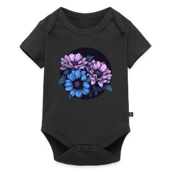 Floral splendour at night - Baby Premium short-sleeve bodysuit - black - Front