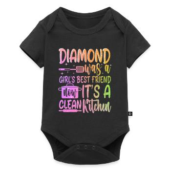 Petite amie Femme Saint Valentin Cuisine propre - Body à manches courtes Premium Bébé - noir - Devant