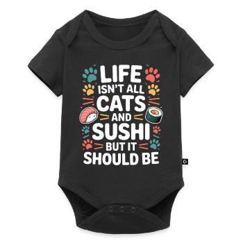 Sushi Cats Japan Funny Kawaii Sushi Gift - Baby Premium short-sleeve bodysuit - black - Front