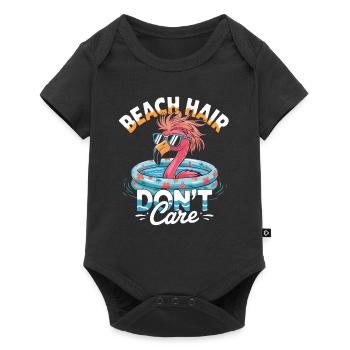 Cheveux de plage Don’t Care Flamingo Summer - Body à manches courtes Premium Bébé - noir - Devant