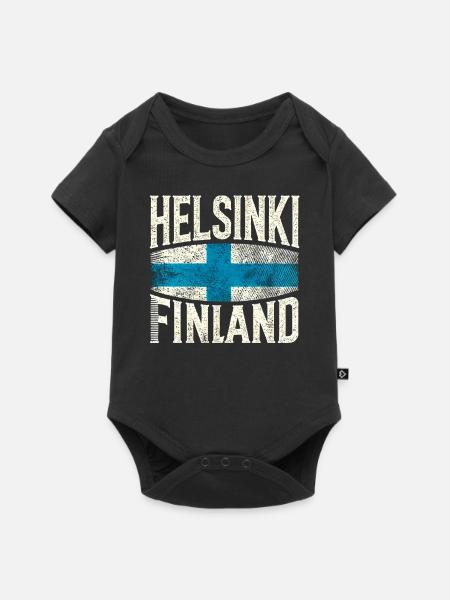 Helsinki Finnland - Baby Premium Kurzarmbody - Schwarz