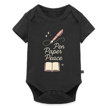 Tenue d’un journal Esthétique Planificateur créatif Écriture de vie - Body à manches courtes Premium Bébé - noir - Devant