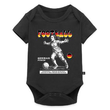 GER Freizeitspielerin Shirt: Spaß mit Fußball - Baby Premium Kurzarmbody - Schwarz - Vorne