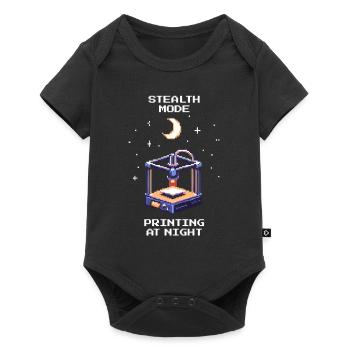 Stealth Mode: Night Printing | 3D Printing Print Bed - Baby Premium short-sleeve bodysuit - black - Front