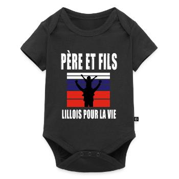 père et fils papa supporter lillois lille - Body à manches courtes Premium Bébé - noir - Devant