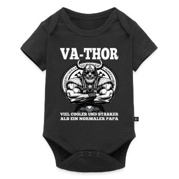 VA-THOR WIKINGER Vater Papa Viking Vatertag - Baby Premium Kurzarmbody - Schwarz - Vorne