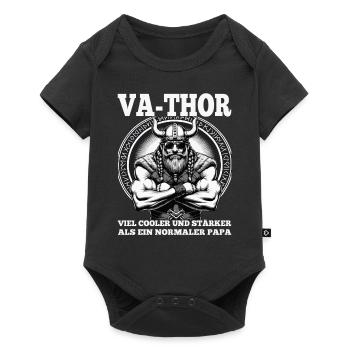 VA-THOR WIKINGER Vater Papa Viking Vatertag - Baby Premium Kurzarmbody - Schwarz - Vorne
