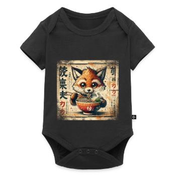 Fuchs Ramen - Baby Premium Kurzarmbody - Schwarz - Vorne