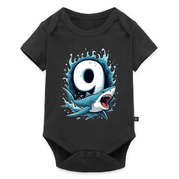Shark Children’s Birthday Party Number Nine Adventure - Body à manches courtes Premium Bébé - noir - Devant