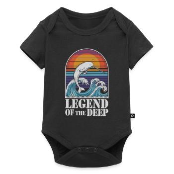 Legend Of The Deep Narwhal Illustration With - Baby Premium short-sleeve bodysuit - black - Front