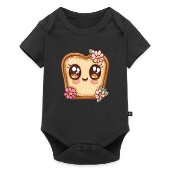 Toast joyeux aux fleurs - Body à manches courtes Premium Bébé - noir - Devant