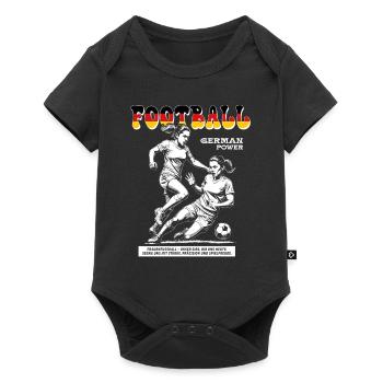 Deutscher Frauenfußball Shirt: Spielfreude pur - Baby Premium Kurzarmbody - Schwarz - Vorne