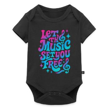 Let the music set you free, Retro Vibes - Baby Premium short-sleeve bodysuit - black - Front