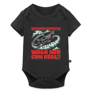 Pilote de voltige Pourquoi voler droit quand on est pilote de planeur - Body à manches courtes Premium Bébé - noir - Devant