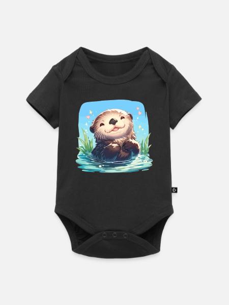 Seeotter - Baby Premium Kurzarmbody - Schwarz