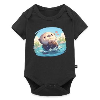 Loutre de mer - Body à manches courtes Premium Bébé - noir - Devant