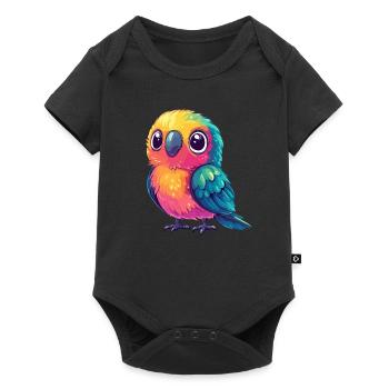 Perroquet coloré câlin - Body à manches courtes Premium Bébé - noir - Devant