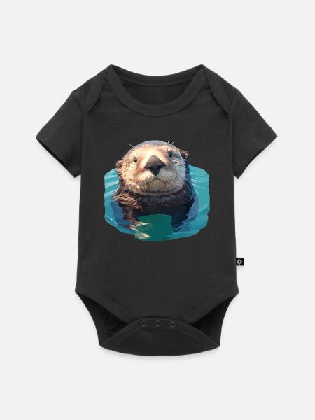 Seeotter - Baby Premium Kurzarmbody - Schwarz