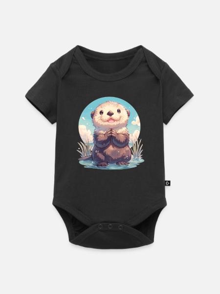 Seeotter - Baby Premium Kurzarmbody - Schwarz