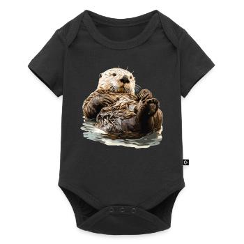 Loutre de mer - Body à manches courtes Premium Bébé - noir - Devant