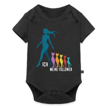 Me & My Followers – Cat Humor Design - Baby Premium short-sleeve bodysuit - black - Front