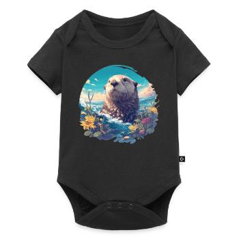 Loutre de mer - Body à manches courtes Premium Bébé - noir - Devant