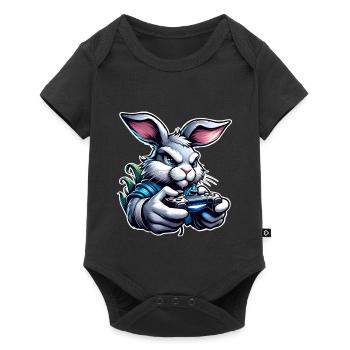Gaming Hase - Baby Premium Kurzarmbody - Schwarz - Vorne
