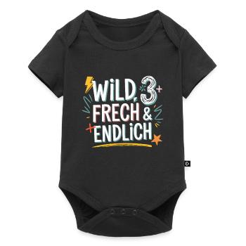 Wild, Cheeky & Finally 3 Years 3rd Birthday - Baby Premium short-sleeve bodysuit - black - Front