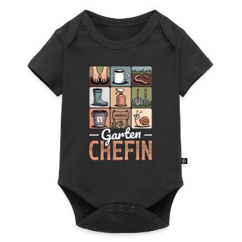 Garten Chefin Gärtnerin Hobbygärtner Kleingarten - Baby Premium Kurzarmbody - Schwarz - Vorne