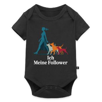 Ich & meine Follower – Hundehumor Design - Baby Premium Kurzarmbody - Schwarz - Vorne