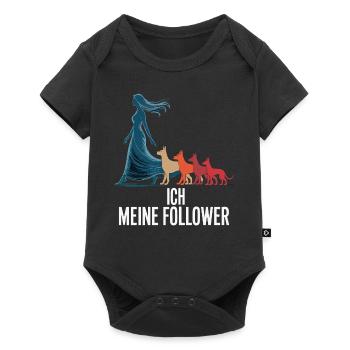 Ich & meine Follower – Hundehumor Design - Baby Premium Kurzarmbody - Schwarz - Vorne