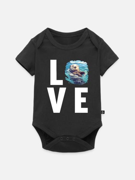 Seeotter - Baby Premium Kurzarmbody - Schwarz
