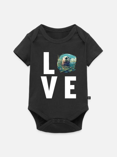 Seeotter - Baby Premium Kurzarmbody - Schwarz