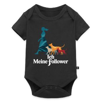 Ich & meine Follower – Hundehumor Design - Baby Premium Kurzarmbody - Schwarz - Vorne