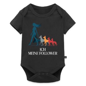 Ich & meine Follower – Hundehumor Design - Baby Premium Kurzarmbody - Schwarz - Vorne