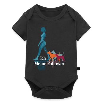 Ich & meine Follower – Hundehumor Design - Baby Premium Kurzarmbody - Schwarz - Vorne