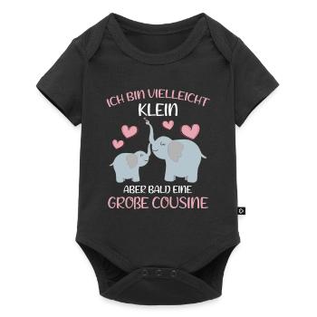 Je serai peut-être petit, mais bientôt grand cousin - Body à manches courtes Premium Bébé - noir - Devant