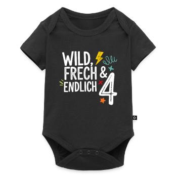 Wild, Cheeky & Finally 4 Years 4th Birthday - Baby Premium short-sleeve bodysuit - black - Front