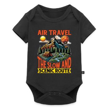 Hot Air Ballooning Air Travel The Slow Aeronaut - Baby Premium Kurzarmbody - Schwarz - Vorne