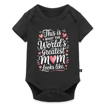 Maman disant amour maman drôle maman - Body à manches courtes Premium Bébé - noir - Devant
