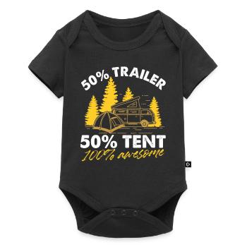 50% Trailer 50% Tent 100% Awesome Pop-Up Camper - Baby Premium short-sleeve bodysuit - black - Front
