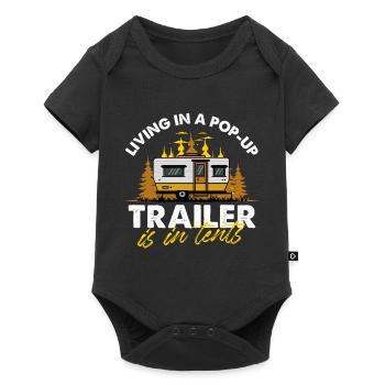 Living In A Pop-Up Trailer Is In Tents Mobile Home - Baby Premium Kurzarmbody - Schwarz - Vorne