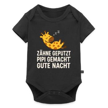 Dents brossées, c’est fait, bonne nuit – girafe - Body à manches courtes Premium Bébé - noir - Devant