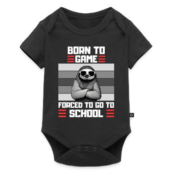 Gaming Sloth School Saying Gambler - Baby Premium short-sleeve bodysuit - black - Front
