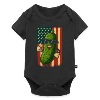 Concombre patriotique des États-Unis avec lunettes de soleil - Body à manches courtes Premium Bébé - noir - Devant