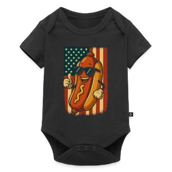 Saucisse patriotique des États-Unis avec des lunettes de soleil Hot Dog - Body à manches courtes Premium Bébé - noir - Devant