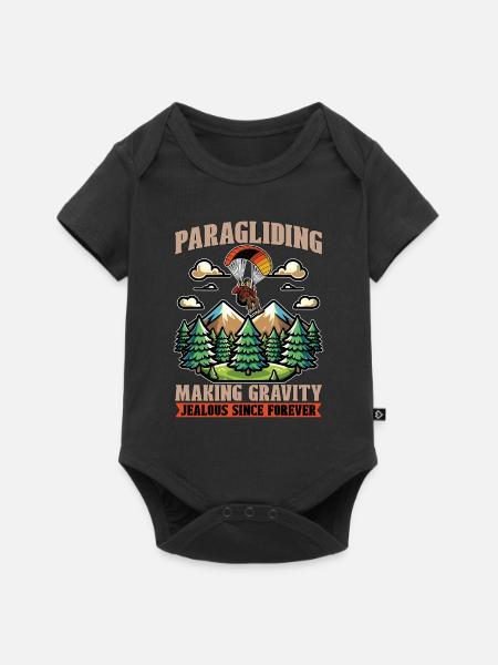 Paragliding Making Gravity Jealous Parachuting - Baby Premium Kurzarmbody - Schwarz