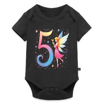 Douce Fée 5ème Anniversaire pour les filles - Body à manches courtes Premium Bébé - noir - Devant